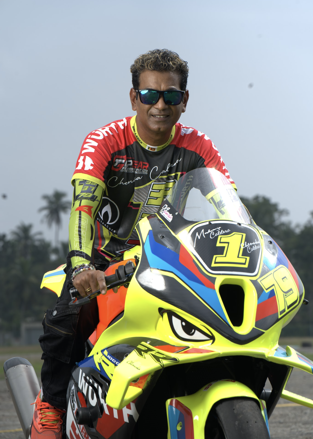 Motorcycle rider on open road